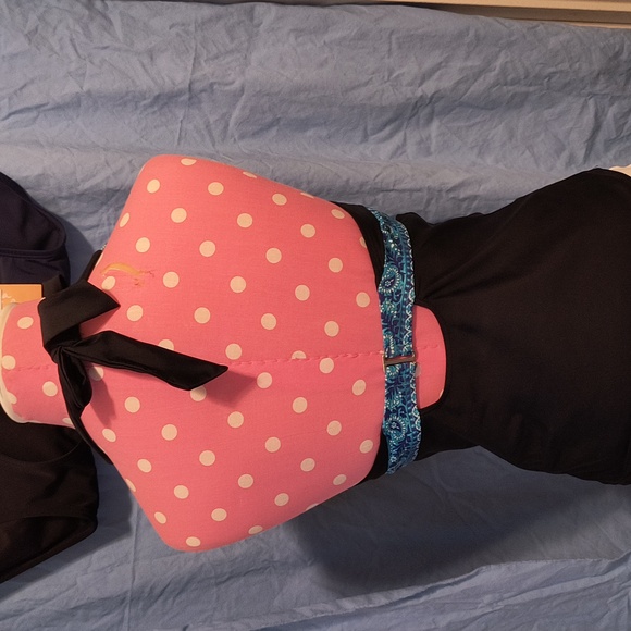 Athleta Tankini Top 34B/C Black with Blue Paisley - Picture 6 of 11